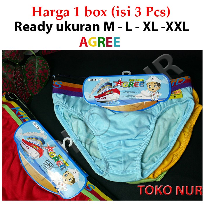 Celana dalam anak Agree Brief AG101 paket 3 Helai