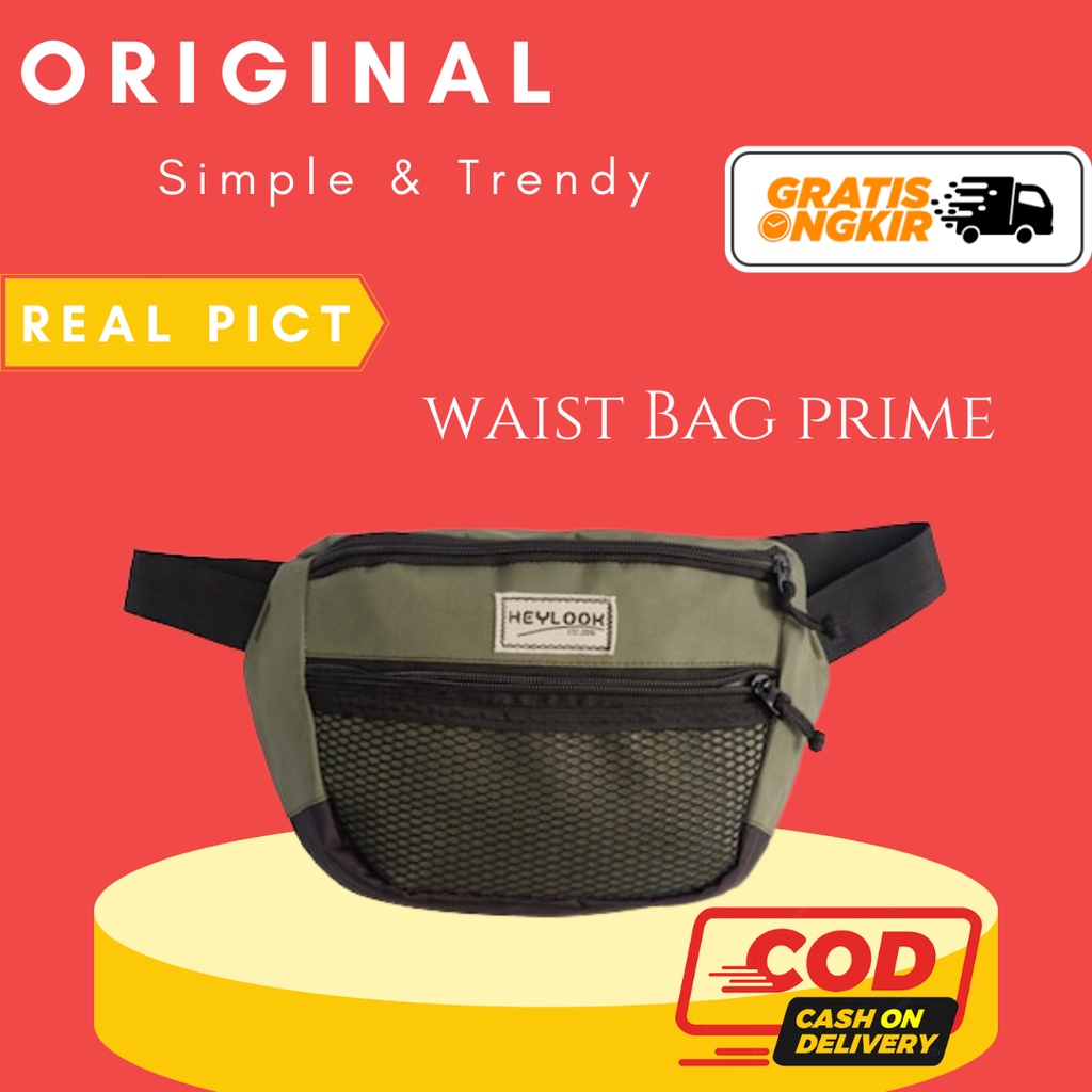 TAS SELEMPANG PRIA WANITA MODIS MODEL WAIST BAG COWOK FASHION PRIA WANITA KEKINIAN SLING BAG PRIME A