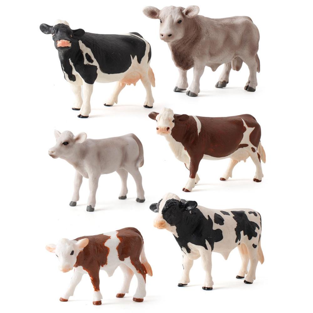 Populer 1 /6pcs Cow Action Figure Multistyles Fun Toys Model Anak Anak Bayi Model Plastik