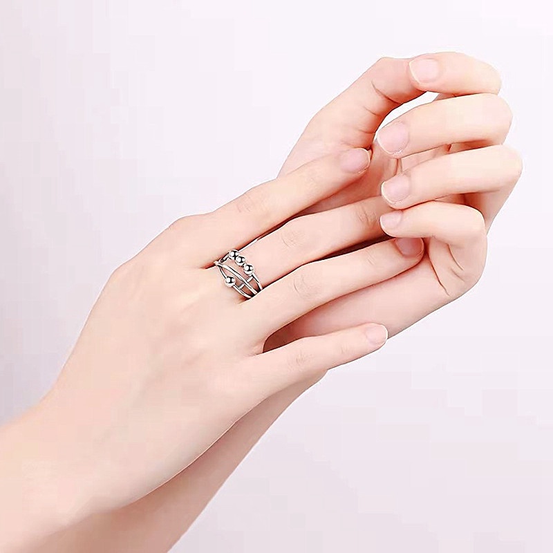 Cincin Open Ring Adjustable Model Manik-Manik Untuk Wanita