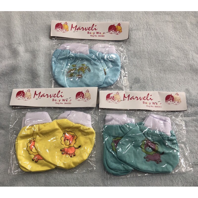 SARUNG TANGAN &amp; KAKI BAYI MAMIMU BON BON PETIT MARVELI SUNNY WARNA/PUTIH JUAL ECER(1Pasang) TERMURAH