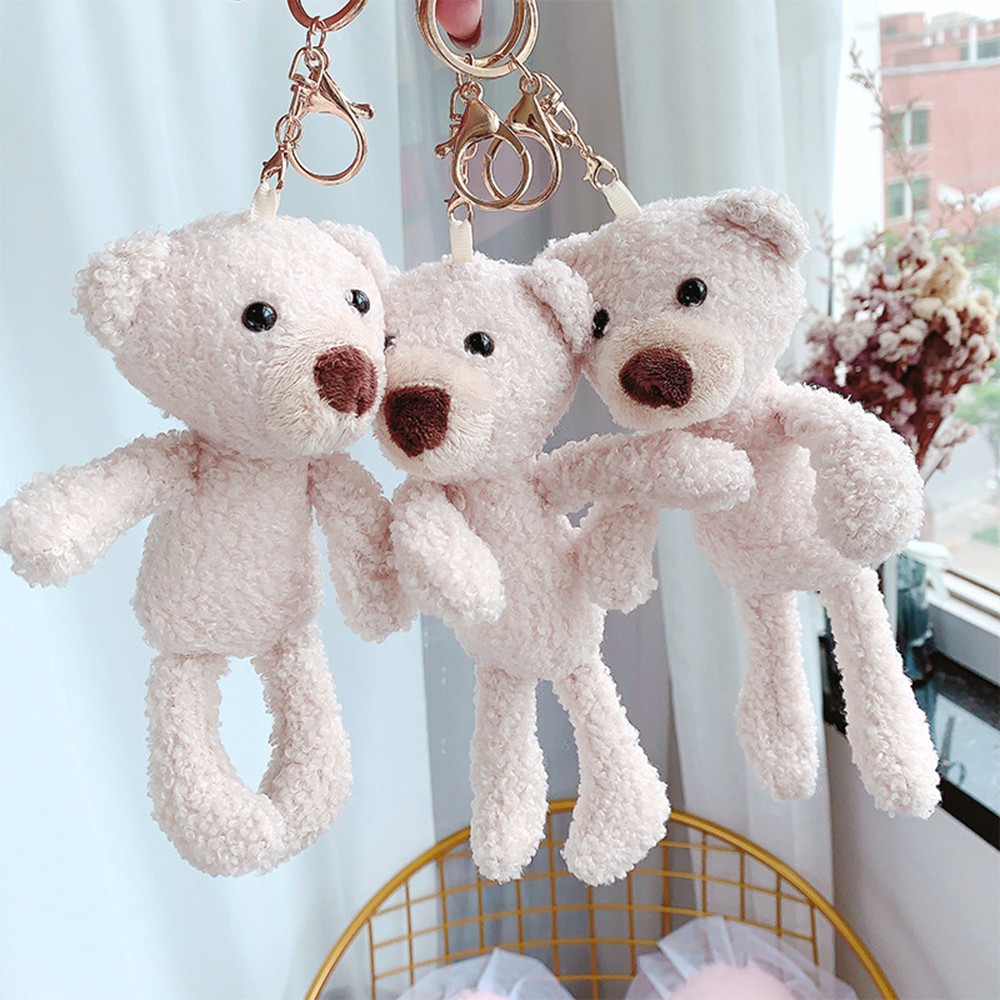 【COD Tangding】20cm Teddy Bear Plush Toy Pendant Cute Bear Long Legs Bear Key Ring Keychains Lanyard