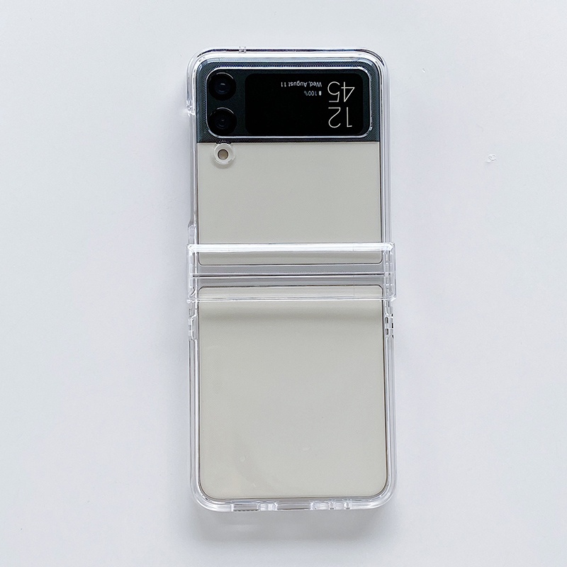 Hard Case Pelindung Bahan PC Transparan Tahan Banting Untuk Samsung Galaxy Z Flip 3 5G
