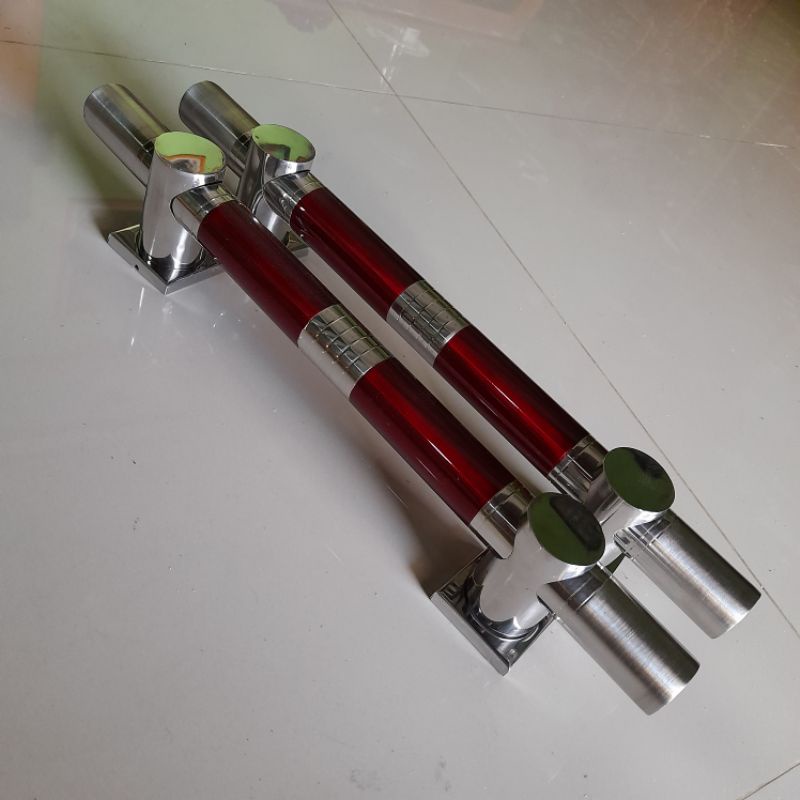 1 satu set handle pintu panjang 120cm 100cm 80cm pegangan pintu rumah minimalis gagang tarikan pintu kuputarung full stainless mewah