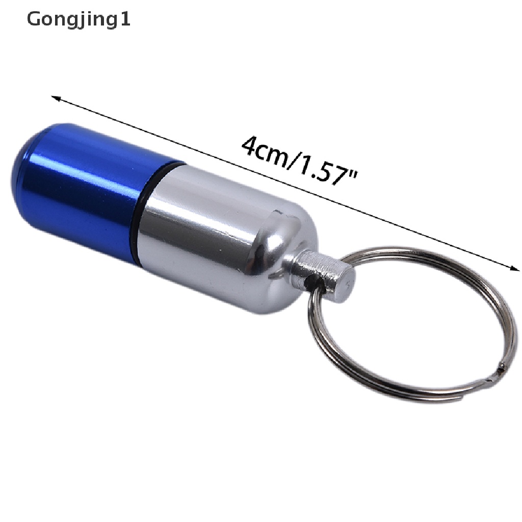 Gongjing1 Gantungan Kunci Botol Holder Obat Pil Bahan Aluminum Anti Air