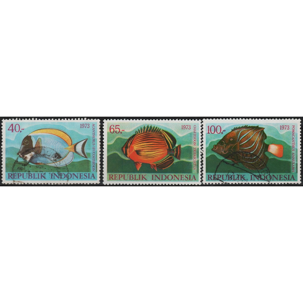 

Perangko Filateli A1-125 Indonesia MH/VFU 3v 10.12.1973 Seafishes