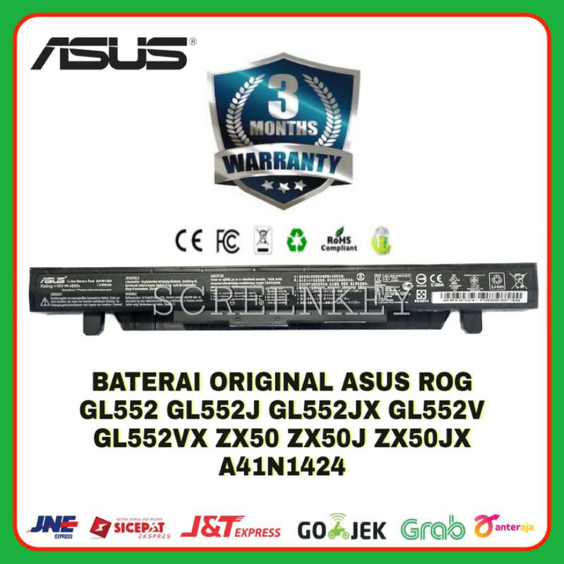 Baterai Batre Laptop Original ASUS ROG GL552 GL552J GL552JX GL552V GL552VX GL552VW ZX50 ZX50J ZX50JX