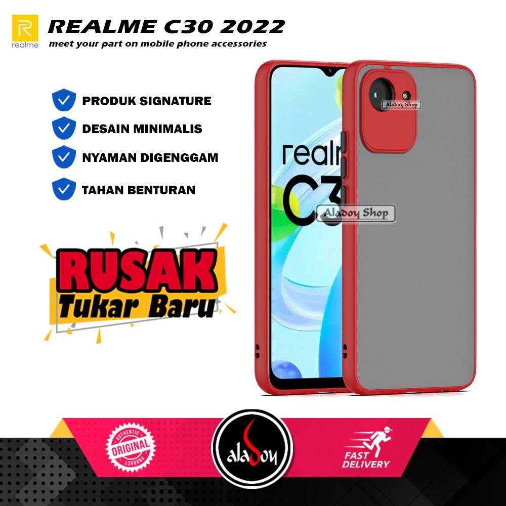 Case Realme C30 2022 Hard Case AERO Protection Camera Premium Casing