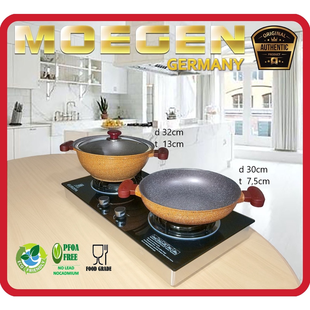 ORIGINAL MOEGEN Germany skillet &amp; stewpot set granite anti lengket original