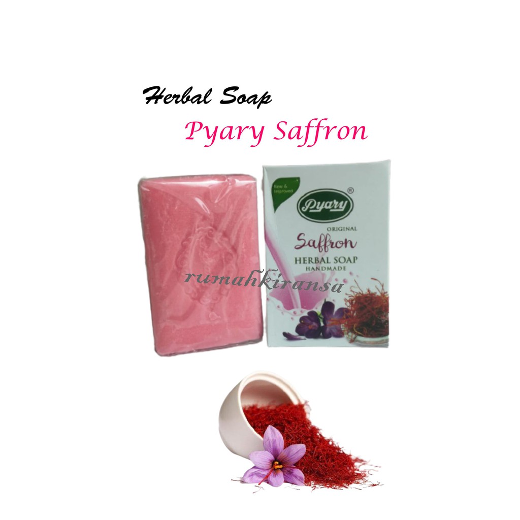 Pyary Saffron Herbal Soap Original / Sabun Pyary Saffron Original 100% Made In India