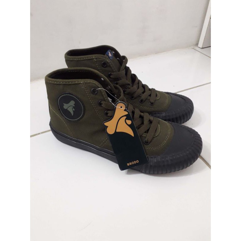 Size 38] Brodo - Sepatu Vulcan Hi Olive Black BS