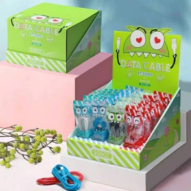 KABEL DATA ROBOT MICRO RT-CD100 CANDY / KABEL PERMEN VIVAN ROBOT ANDROID MICRO