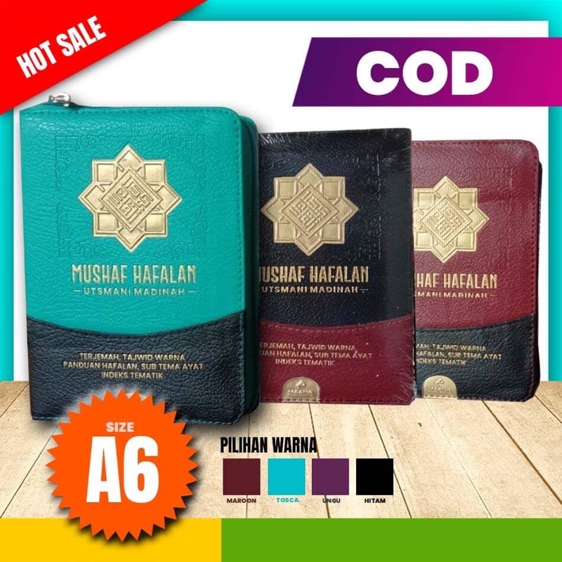 Mushaf Al Quran Hafalan Utsmani Madinah A6 Resleting Tajwid Warna Terjemahan Q4