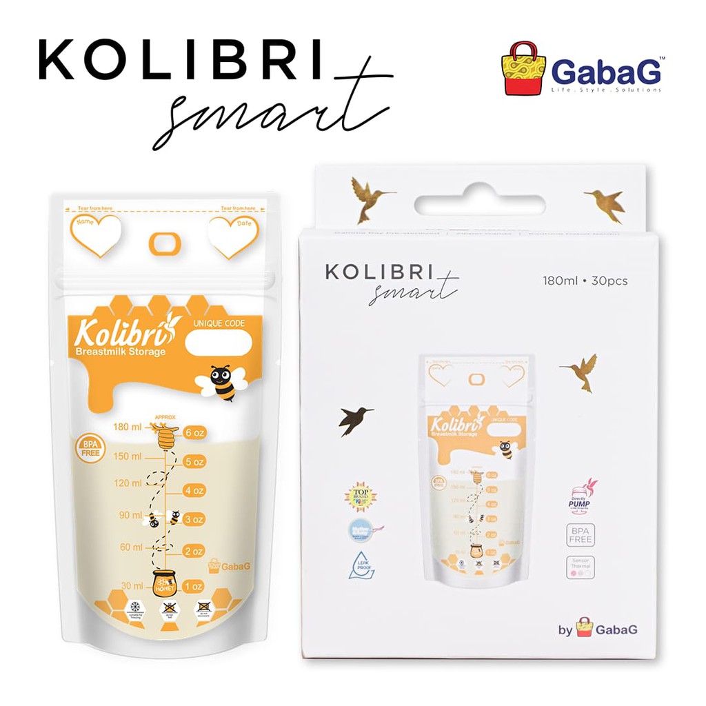 Gabag / Kolibri Breastmilk Breast Milk Storage Store Bags Kantung Asi 150ml 150 ml / 180ml 180 ml