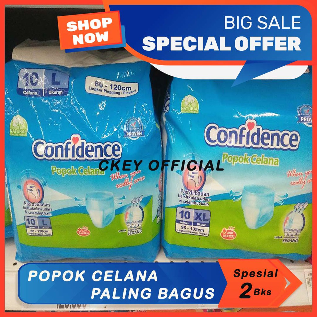 PALING BAGUS Confidence Popok Celana Dewasa L 2 Bungkus