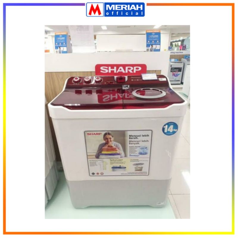 MESIN CUCI SHARP 2 TABUNG 14 KG / 14KG  ES-T1490 dolphinwave