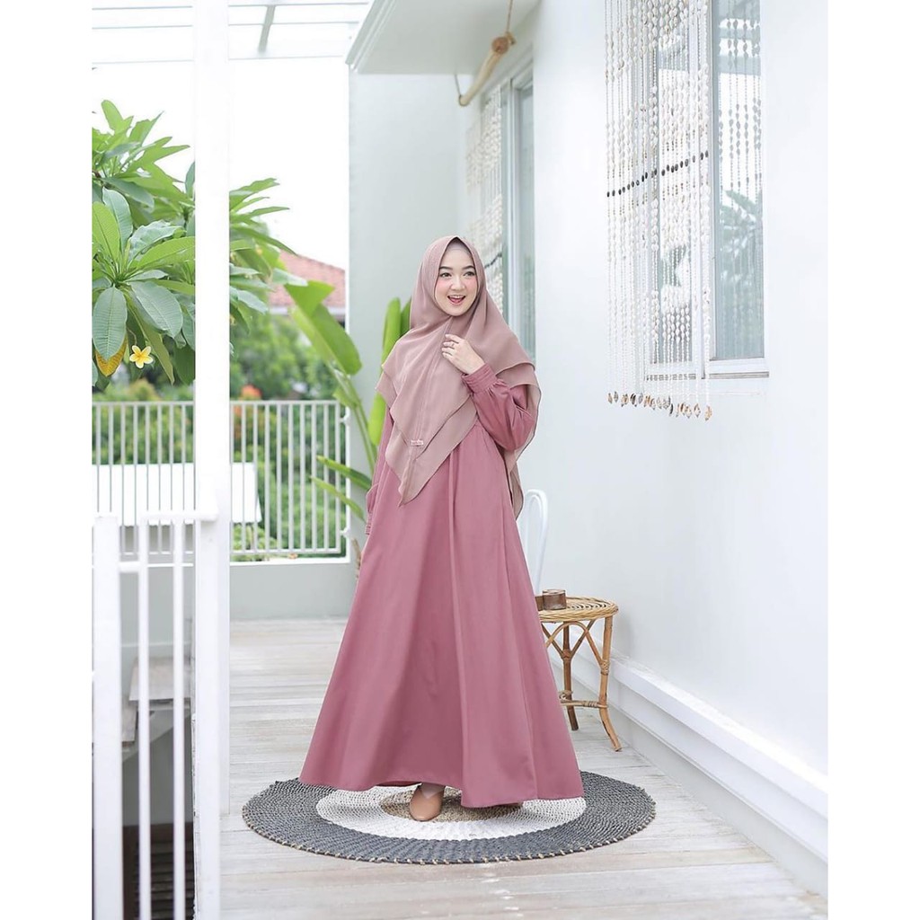 CARZELA DRESS SYARI FREE KHIMAR / DRESS WANITA / DRESS KEKINIAN