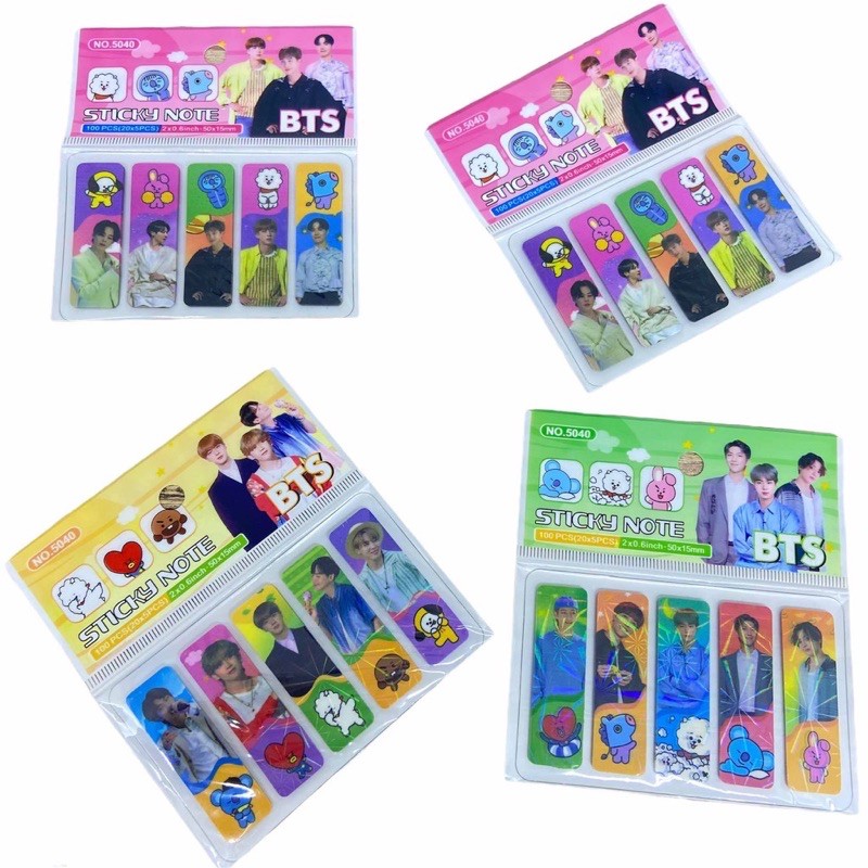 ISI 100LEMBAR | PEMBATAS BUKU BT21 BTS PLASTIK / PEMBATAS BUKU BTS / BOOKMARK BT21 / STIKY NOTE BT21-STC- BTS B