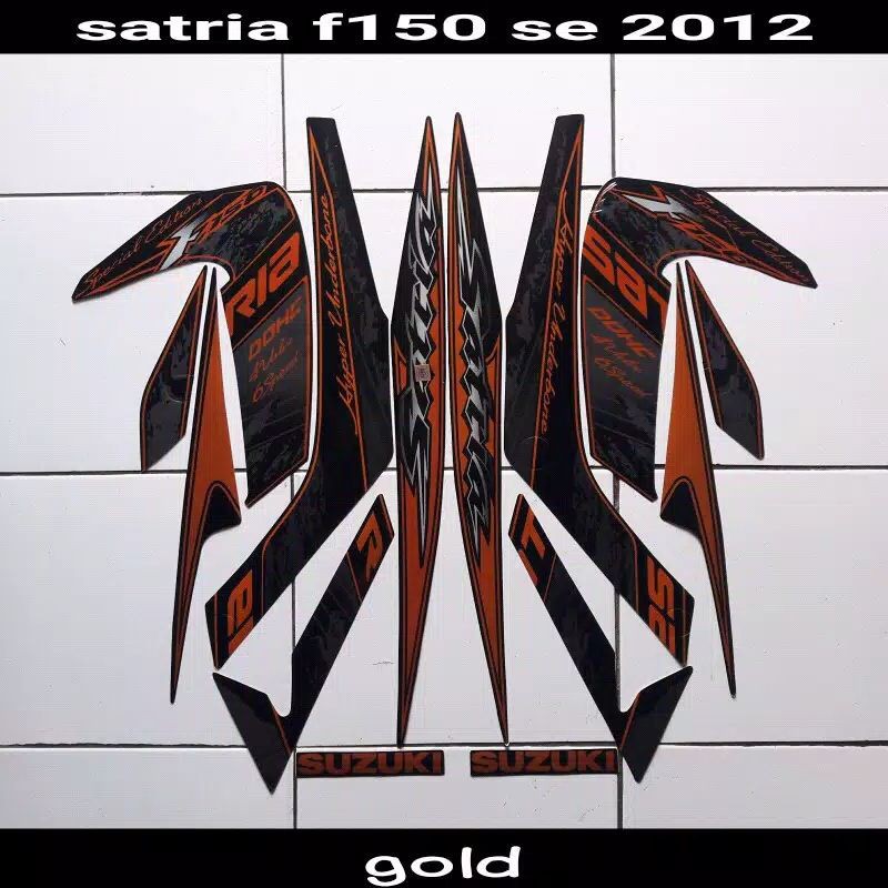 striping sticker lis body suzuki satria f fu barong 150 se 2012 2013 hitam gold