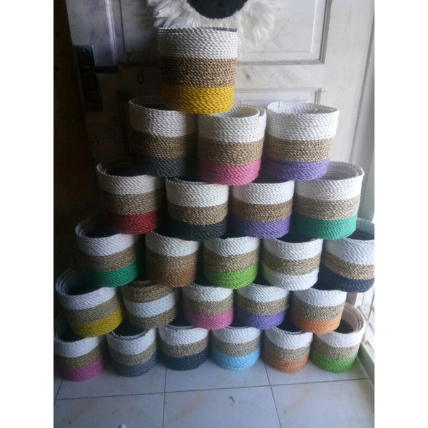 mini loli set 3 pcs ( cover pot )/keranjang mini loli/keranjang cantik/keranjang set isi 3/home deco