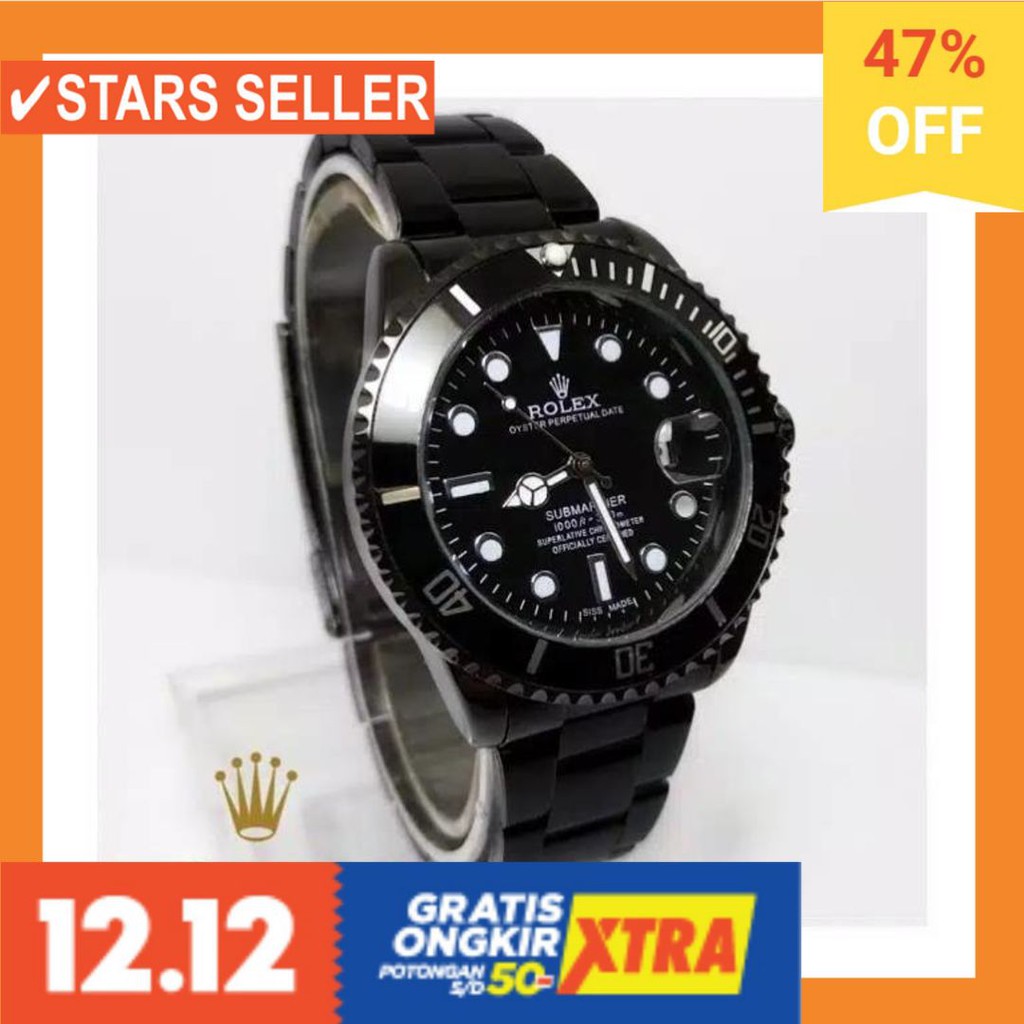 JAM COWOK MASA KINI MURAH TERBARU GSHOK HITAM / Jam Tangan Rolex Pria | Skeleton Chain |