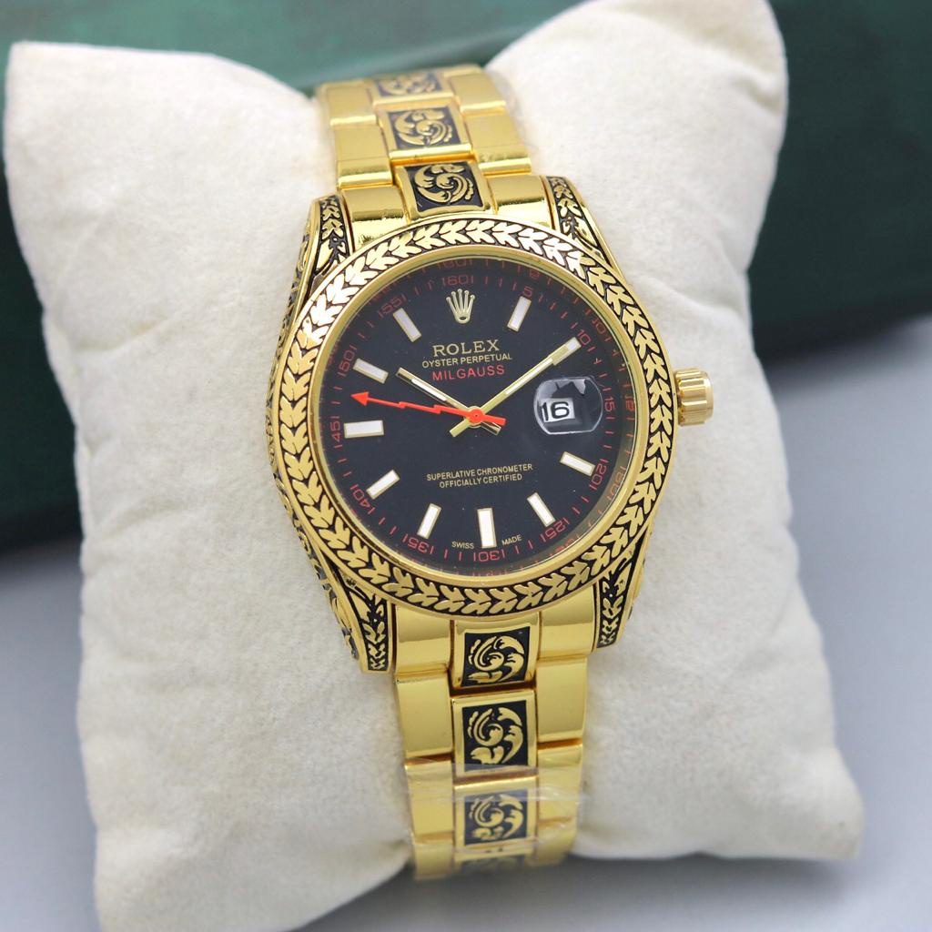 JAM TANGAN PRIA BATIK  ROLEX 4641-PW TANGGAL AKTIF RANTAI STAINLESS FREE BOX