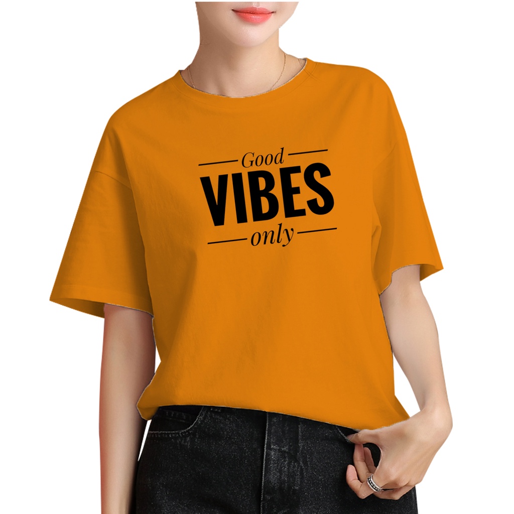 Malvaro -  Kaos wanita GOOD VIBES  / kaos distro / Tshirt wanita / pakaian wanita / atasan wanita  - 048