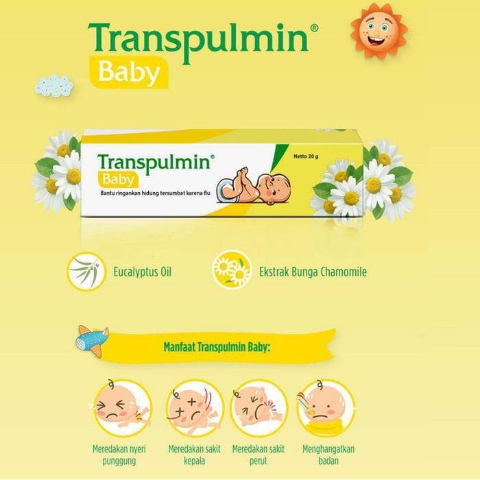 Transpulmin Baby Balsam 20g Pereda Nyeri Punggung Sakit Kepala Perut Hidung Tersumbat Perawatan Bayi