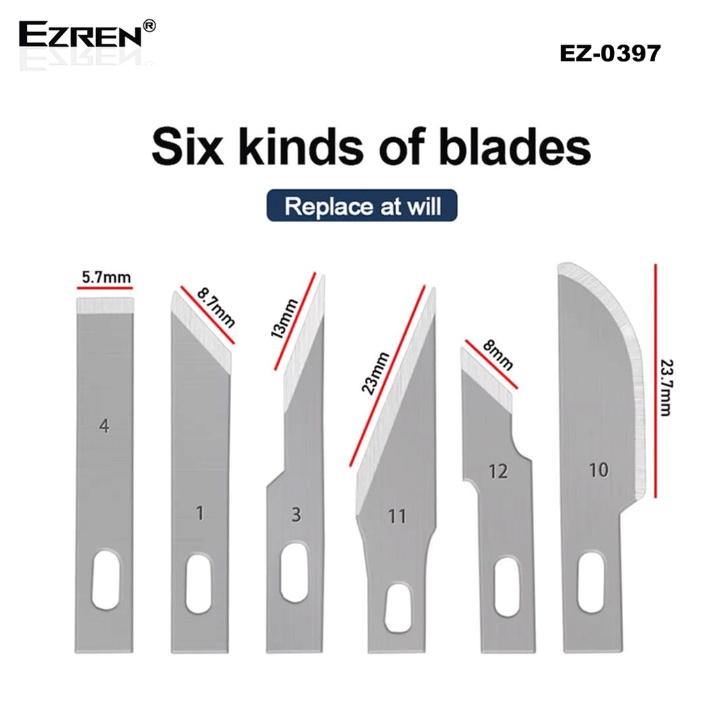 

HJK Ezren Pisau Acrylic Akrilik Kayu Set 7 in 1 Pisau Ukir Pahat Knife Art