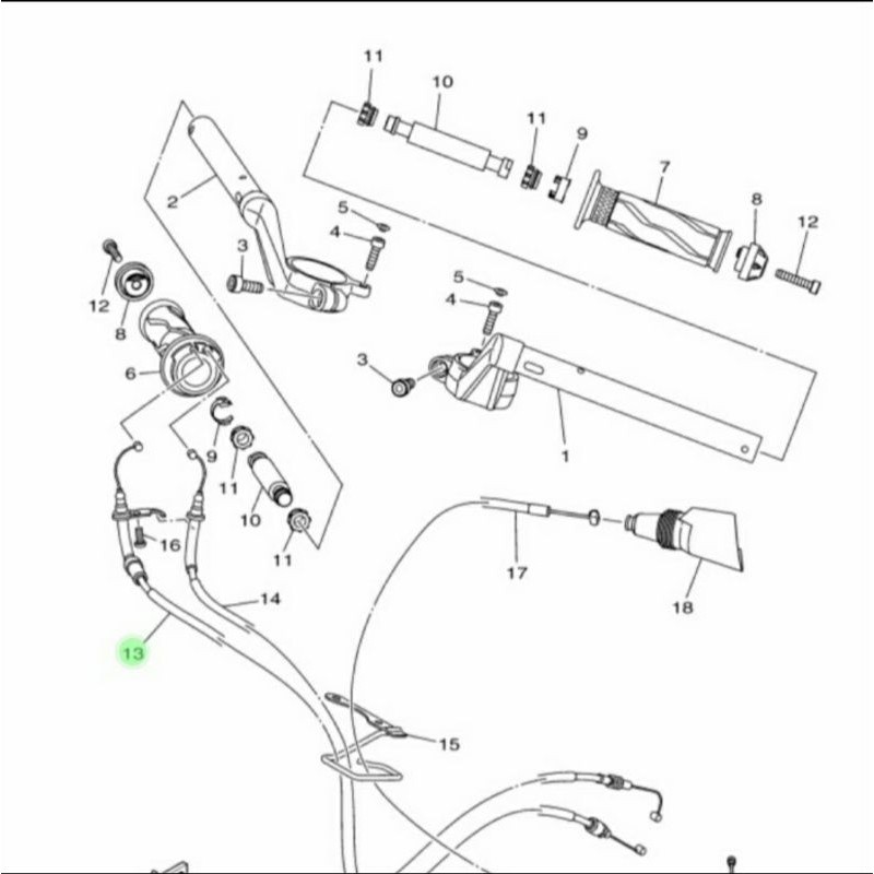 TALI KABEL GAS A R15 VVA V3 ASLI ORI YAMAHA BK6 F6311 00