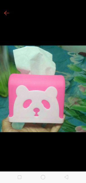 Tempat Tisu /kotak Tissue Happy Panda Segi