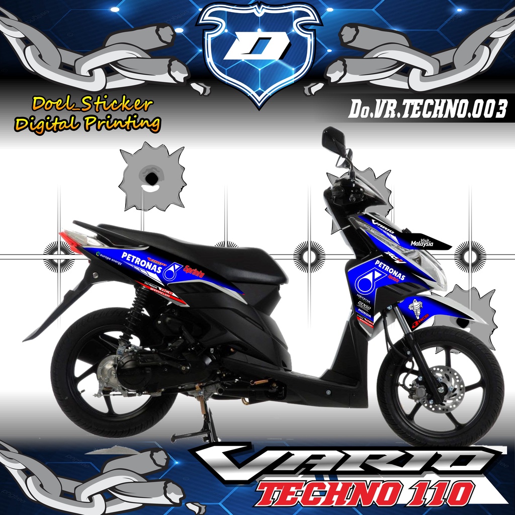 Striping VARIO CBS Dan TECHNO 110 Sticker List Variasi Petronas 003