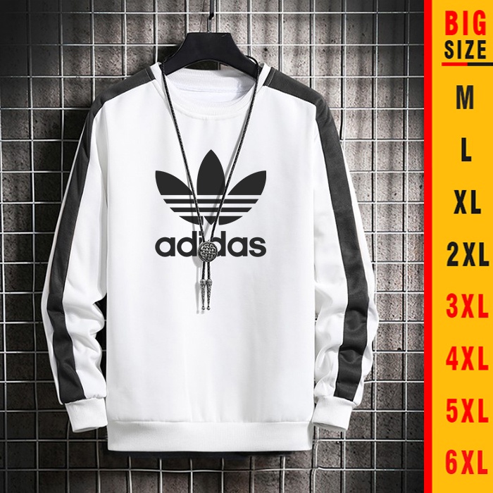 Switer Pria Big Size Putih ADIDAS Sweter Pria Wanita