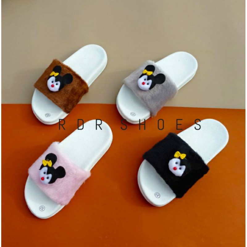 RDR SHOES sandal anak bulu boneka karakter lucu