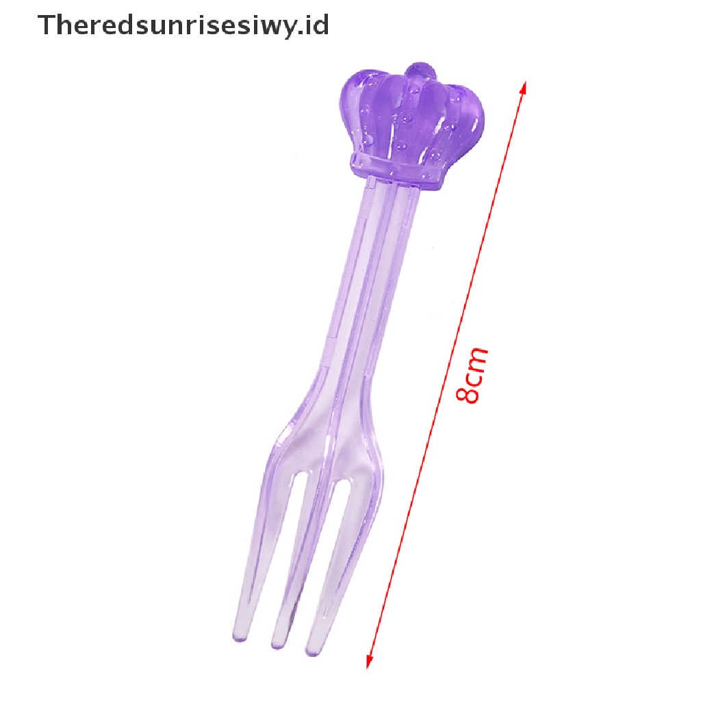 # Alat Pemotong Buah # Garpu Buah / Kue / Dessert Mini Transparan Motif Kartun Untuk Dekorasi Pesta