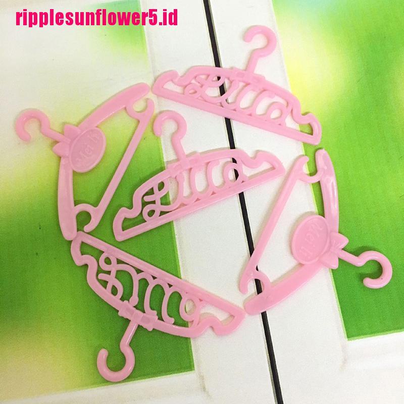 10pcs Gantungan Baju Bahan Plastik Warna pink