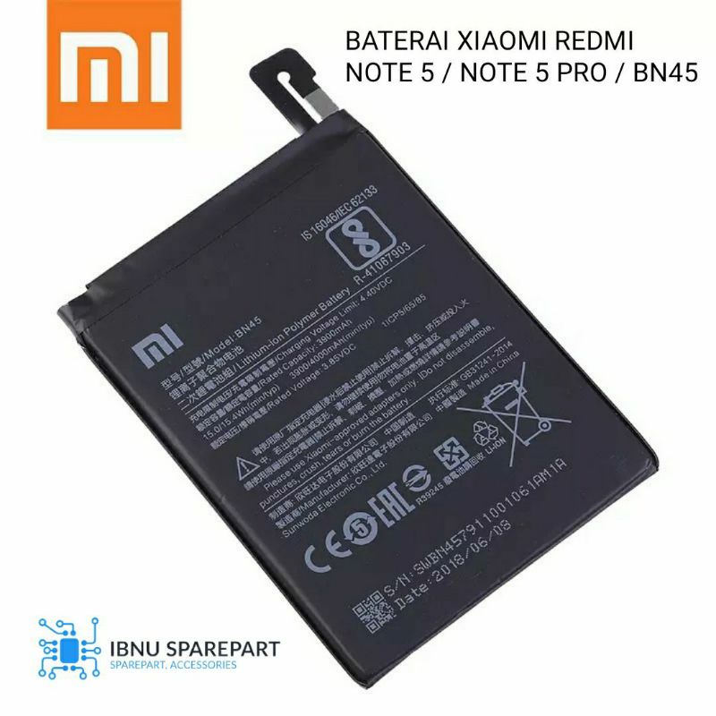 BATERAI BATRE XIAOMI REDMI NOTE 5 BN45 / NOTE 5 PRO BN 45 BATTERY