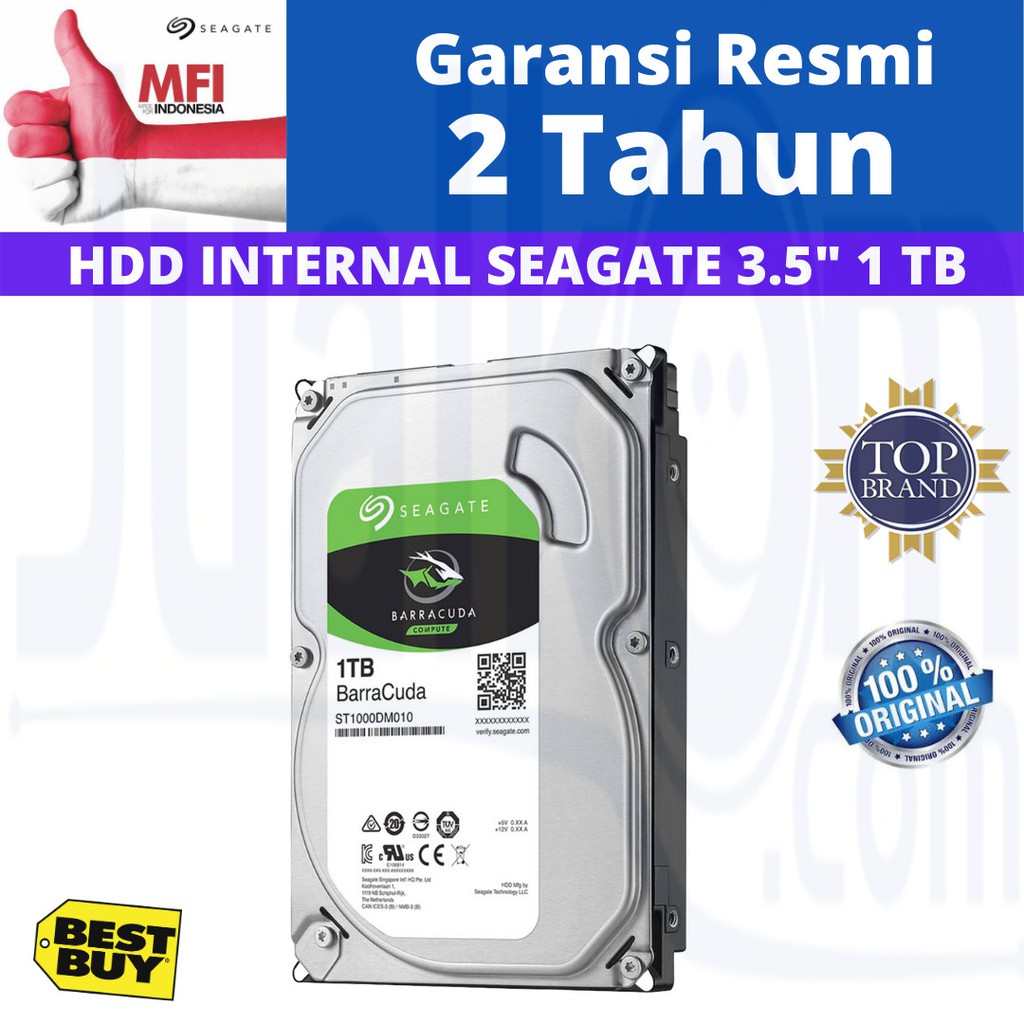 Seagate PC Barracuda 1TB 3.5&quot; HDD Harddisk Internal Resmi