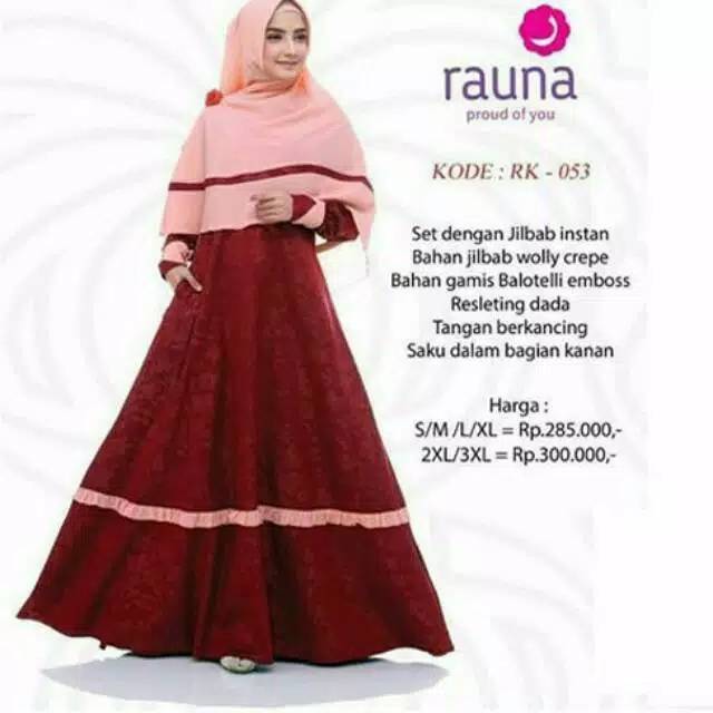 GAMIS SYARI RK 53 MAROON XXXL II  RAUNA