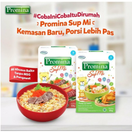 PROMINA SUP MI  MIE AYAM DAGING SAYUR 120 GR.  MPASI Bayi / Anti GTM / Non Pengawet / Non MSG / Non Pewarna / Mpasi Baby / Snack MPASI / Snack Bayi / Cemilan Bayi / Sup Mi Mpasi Promina Sup Mi Ayam Sayur Daging Sayur