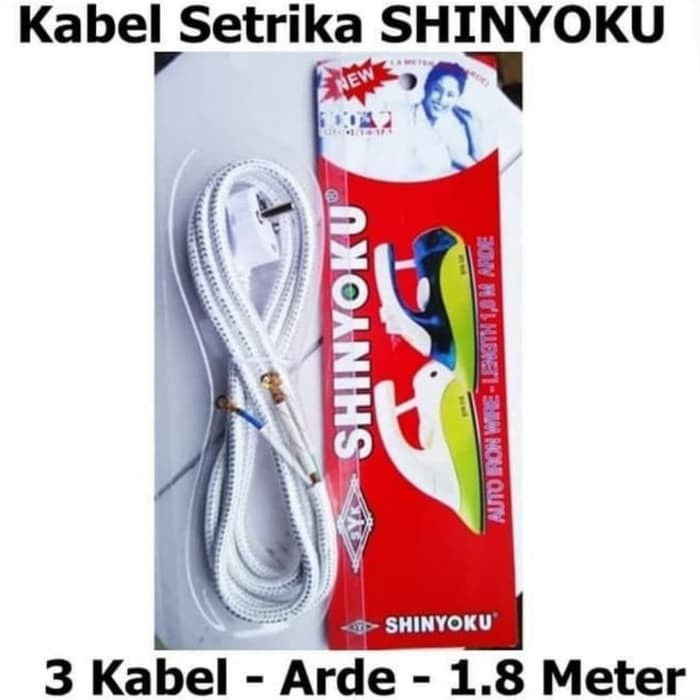 Kabel Setrika Shinyoku Universal Arde &amp; gepeng 1,8mtr