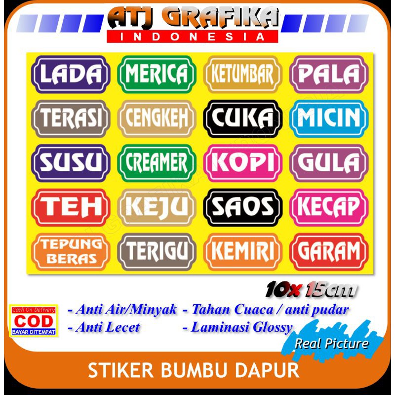 Stiker Bumbu dapur alat masak sticker mama