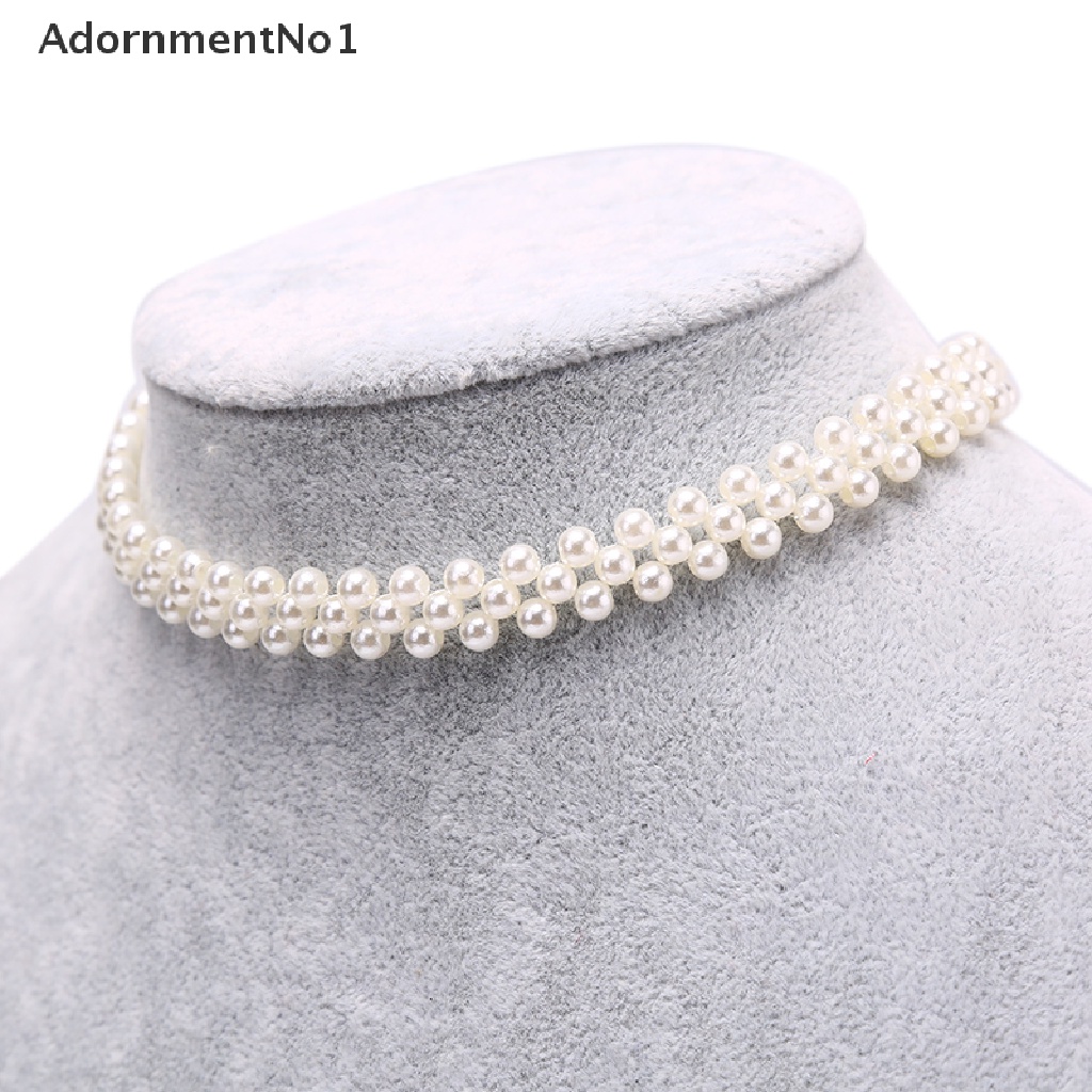 (AdornmentNo1) Kalung Choker Gaya Etnik Bohemia Aksen Mutiara Imitasi Untuk Perhiasan Wanita