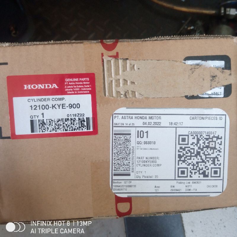 Blok seher12100kye900/cylinder comp standar Megapro karbu n megaprofi