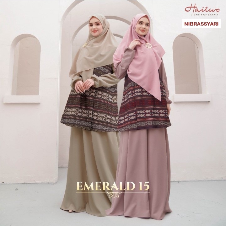 GAMIS HAITWO EMERALD 015 / BAJU MUSLIM WANITA TERBARU / GAMIS KONDANGAN WANITA / BAJU DRESS WANITA M