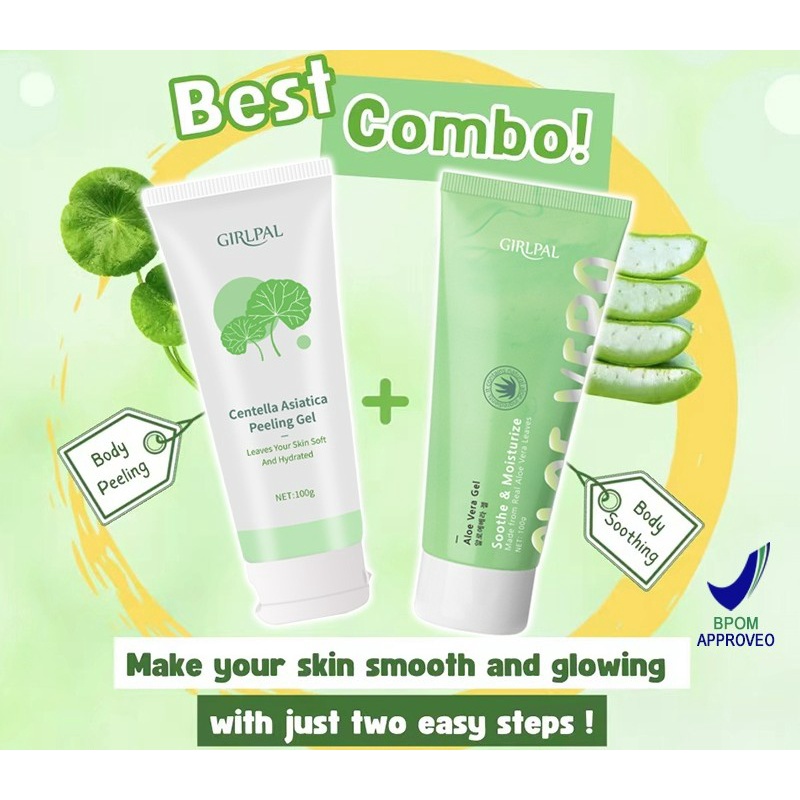 GIRLPAL Centella Asiatica Peeling Gel + Aloe Vera Gel Facial Glowing