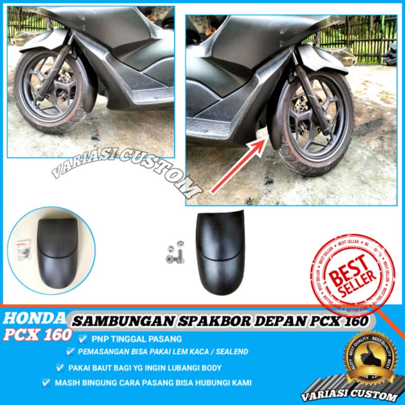 Aksesoris Pcx 160 Sambungan spakbor depan Penahan air