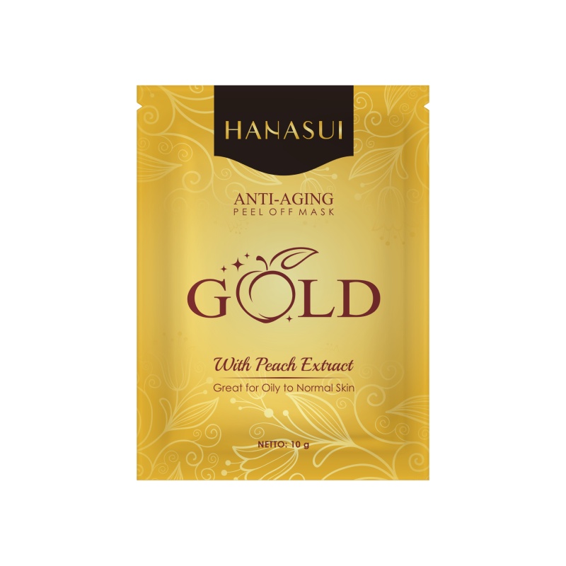 MASKER WAJAH HANASUI NATURGO GOLD ANTI AGING PEEL OFF FACIAL MASK ( BPOM ) ORIGINAL