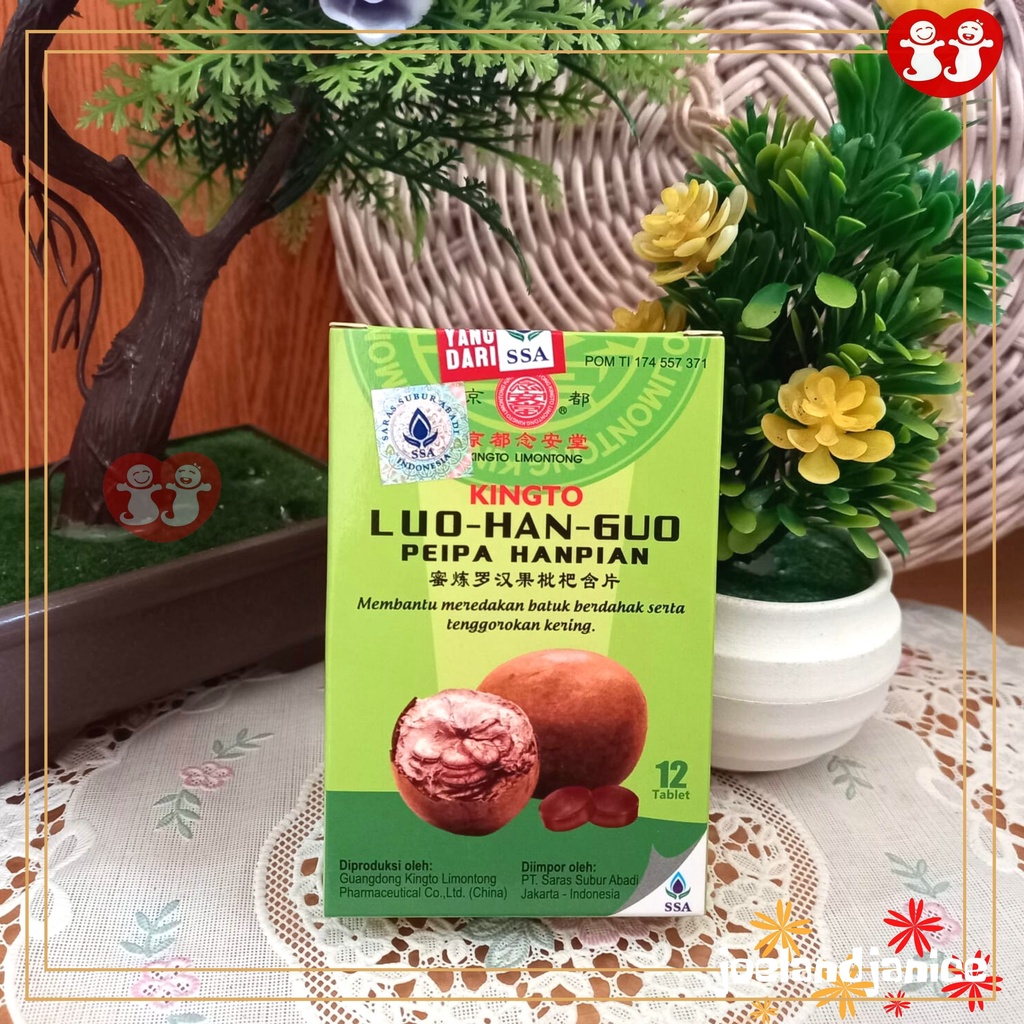 Kingto Luo Han Guo Peipa Hanpian (12 Tablet) - Obat Sakit TenggorokaN