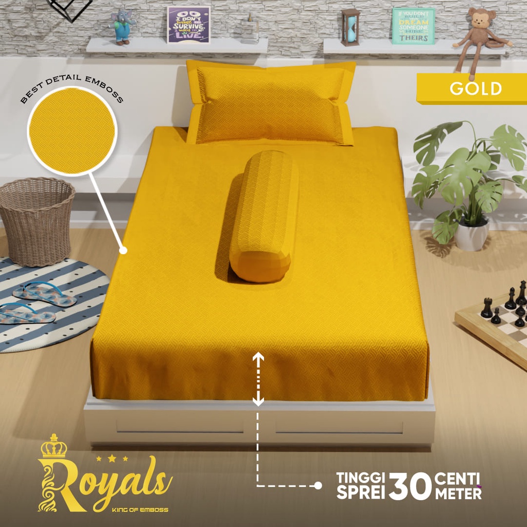 Royals BedCover Set Sprei Uk 120 - Gold